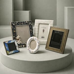 Darling Photo Frame Lot: Enamel/ceramic/Metal/Glass